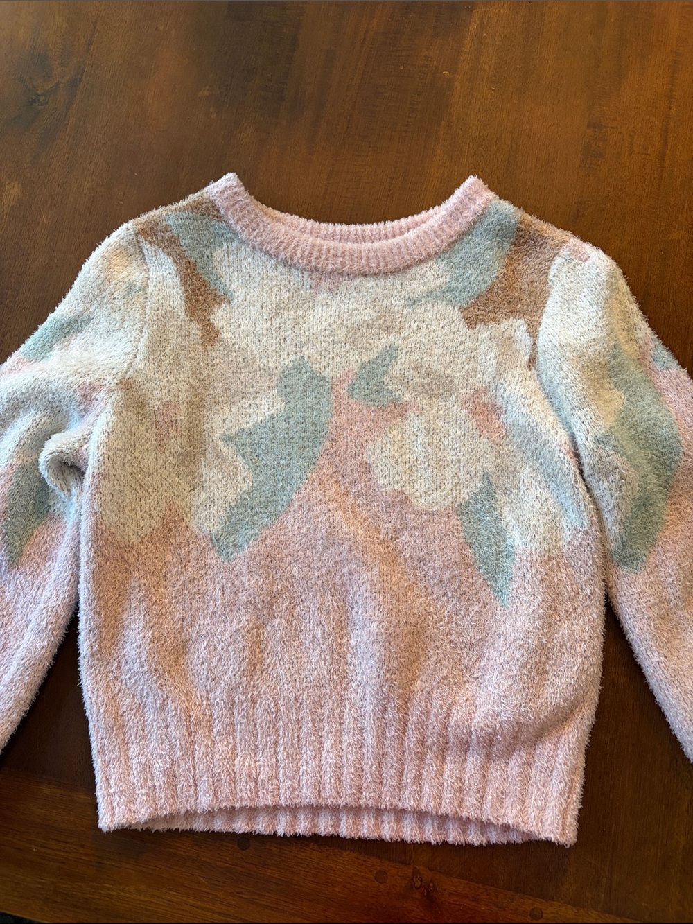 Abercrombie & Fitch Pastel Patterned Crewneck Sweater - Pink, Light Blue, Cream